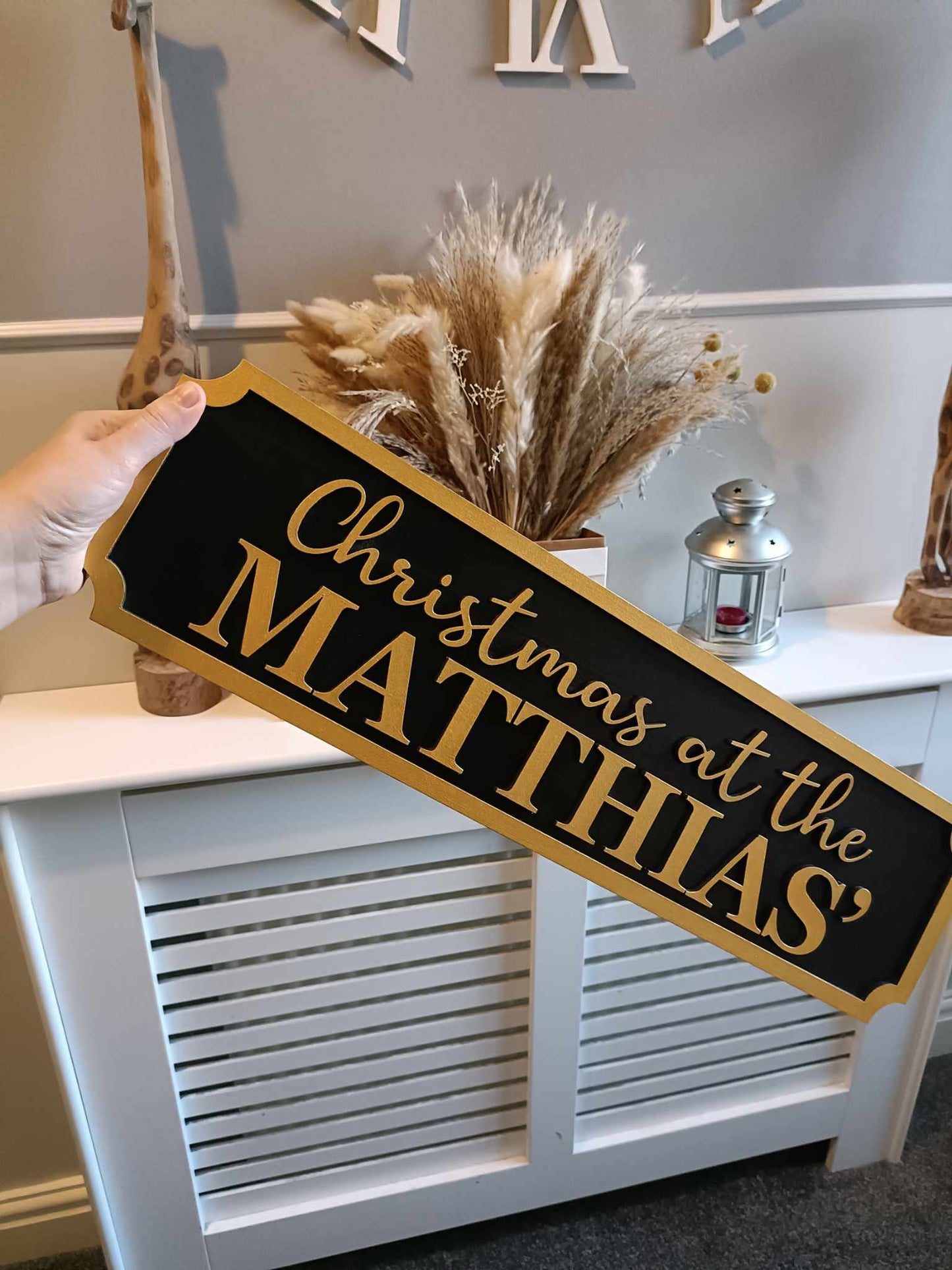 Christmas at the Surname's | Street sign 3D look | personalised wall mount | MDF | wall decor | gift | present | home decor | Christmas gift