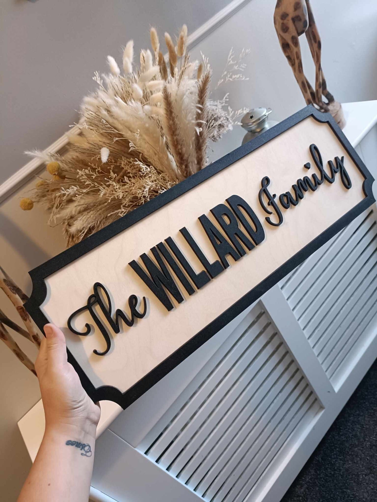 70cm long! The Surname Family with Est date | Street sign 3D look | personalised wall mount | new style