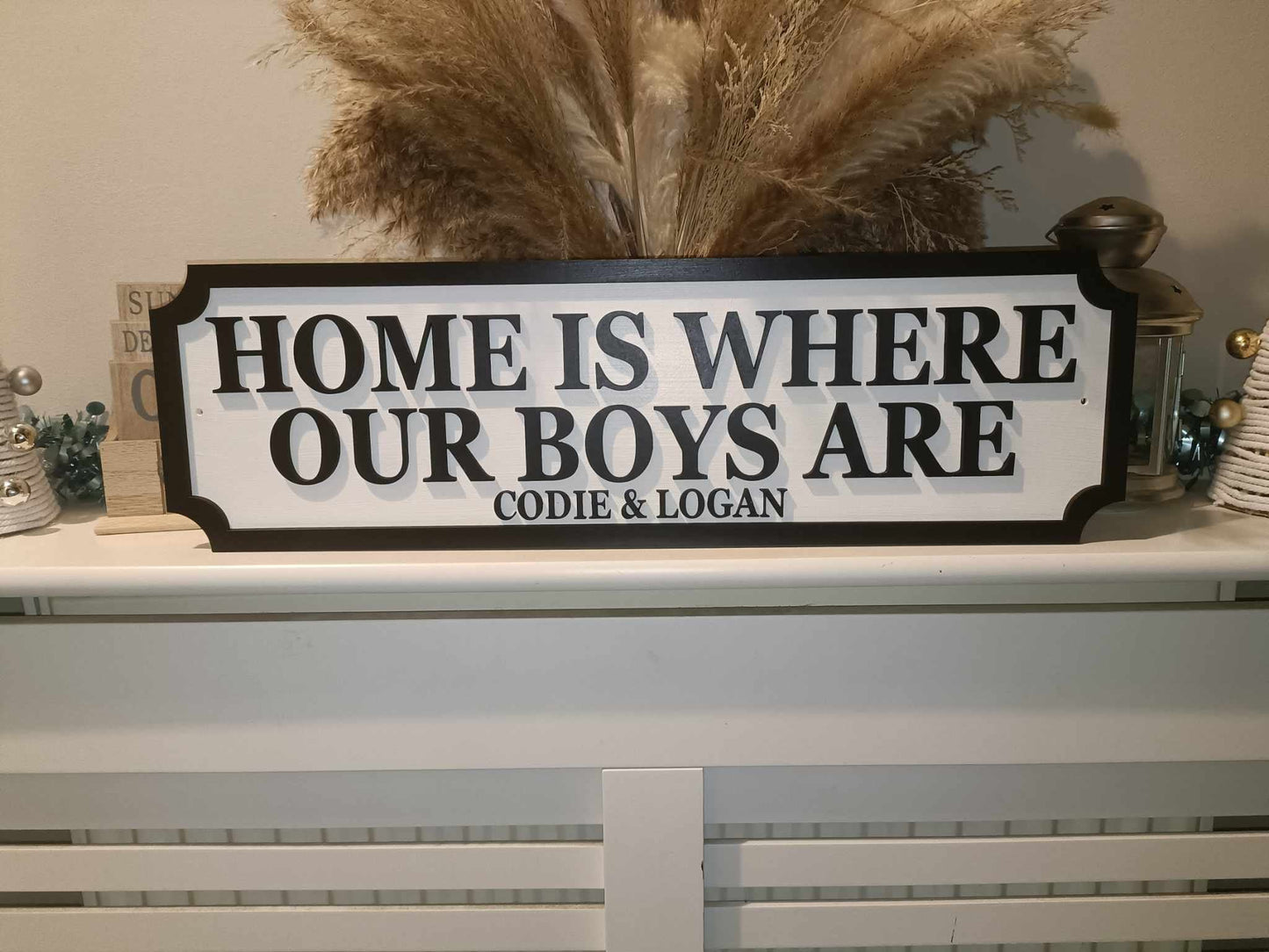 Home is where my boys are 70cm long! | Street sign 3D look | personalised wall mount | MDF | gift | upto 12 names | laser cut | home decor