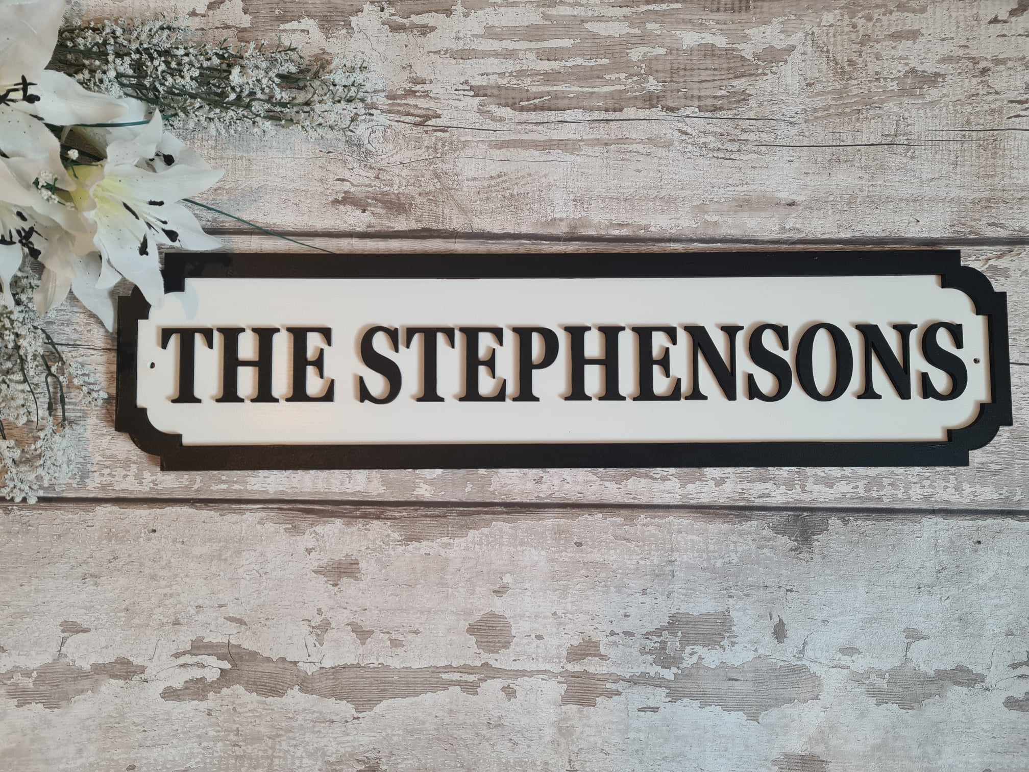 Personalised 3D Street Sign – Family Surname Wall Mount, Rustic MDF Wood Gift