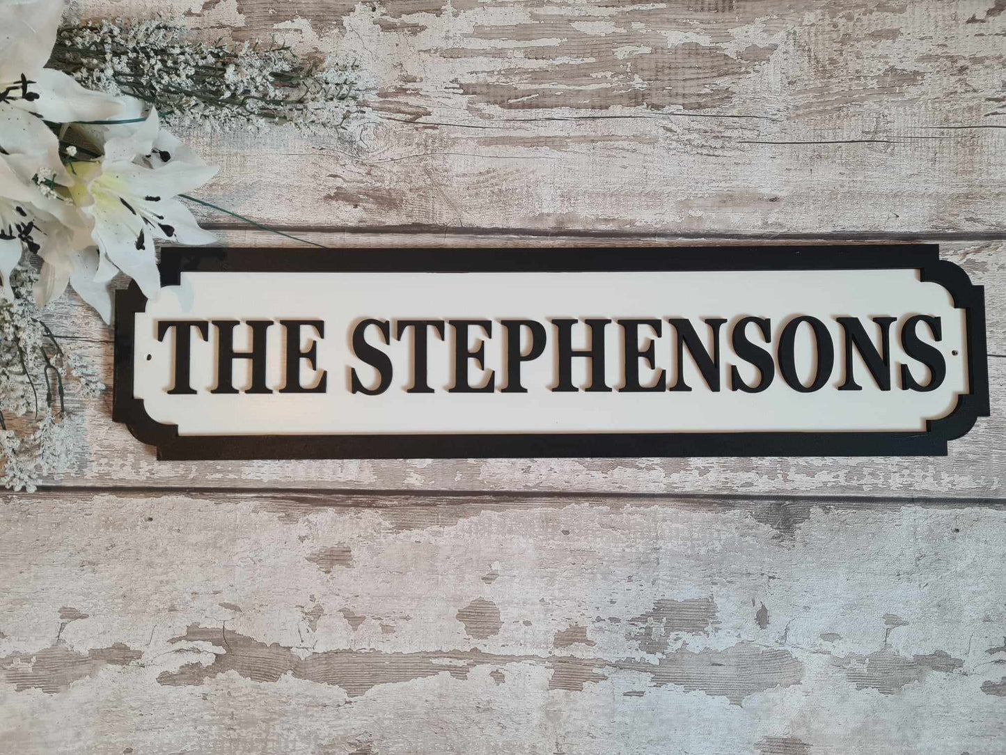 Street sign 3D look, The Surname's, personalised wall mount MDF