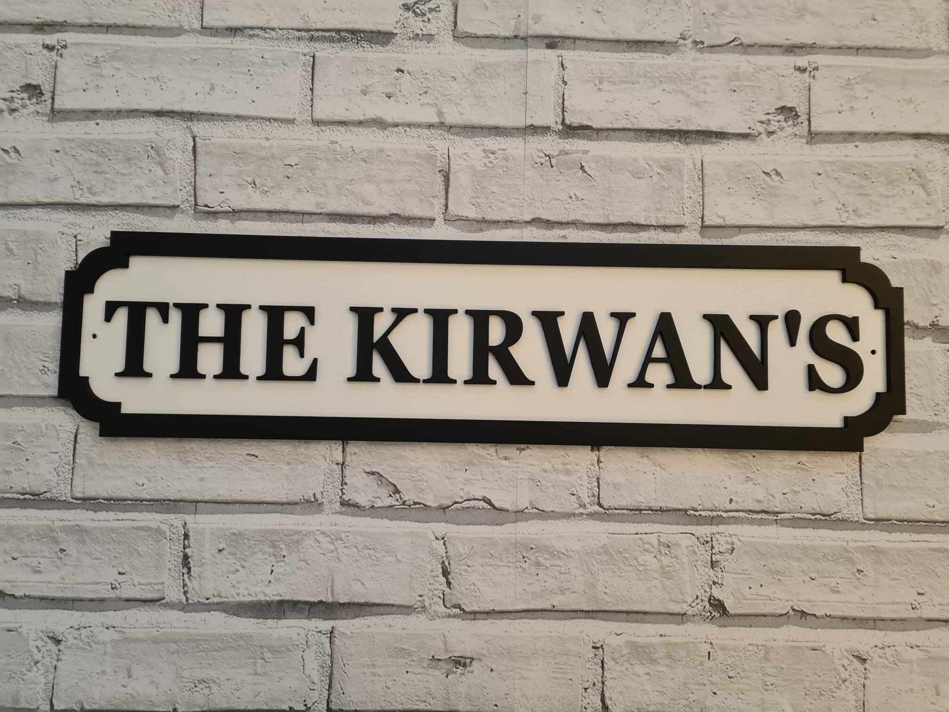 Street sign 3D look, The Surname&#39;s, personalised wall mount MDF