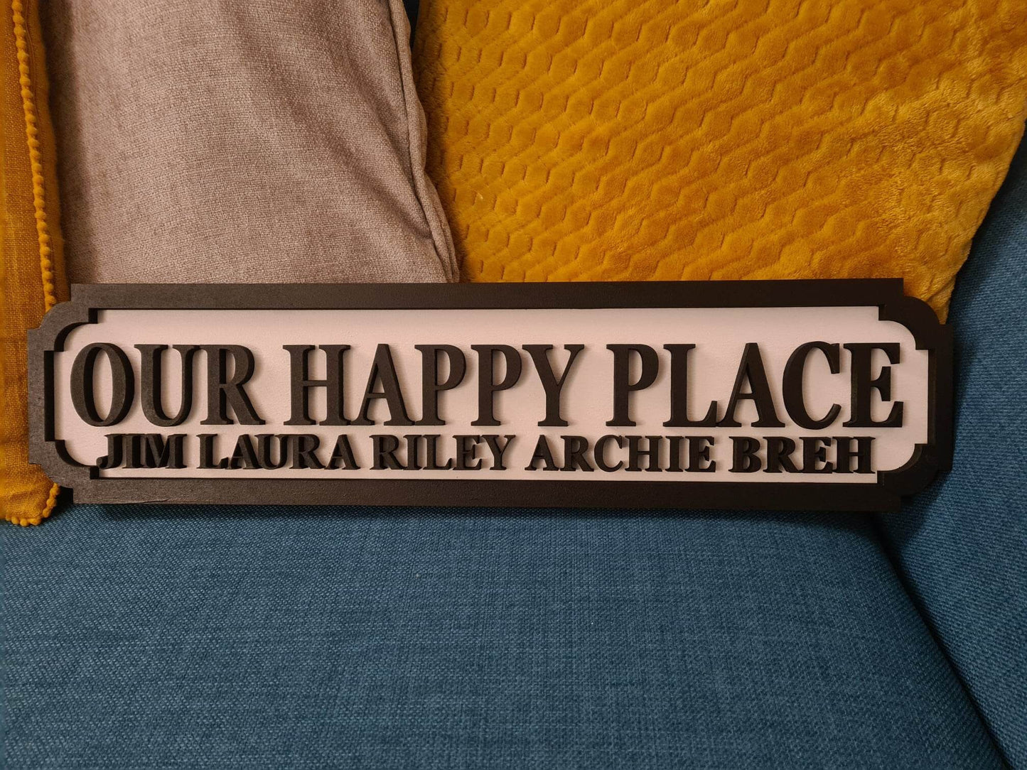 My happy place | Street sign 3D look | personalised wall mount | MDF | wall decor | gift | present | home decor | laser cut | 3 sizes