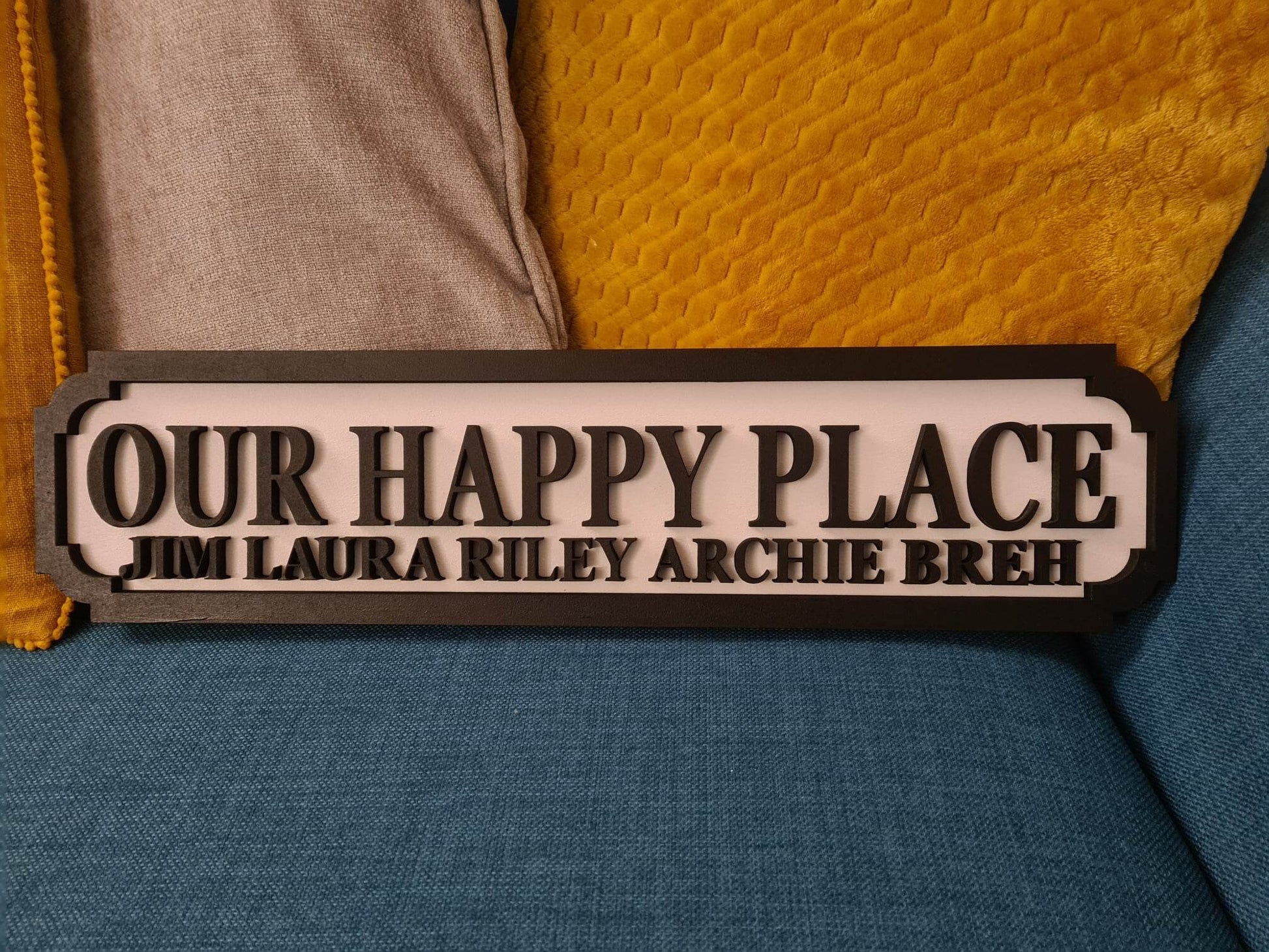 My happy place | Street sign 3D look | personalised wall mount | MDF | wall decor | gift | present | home decor | laser cut | 3 sizes