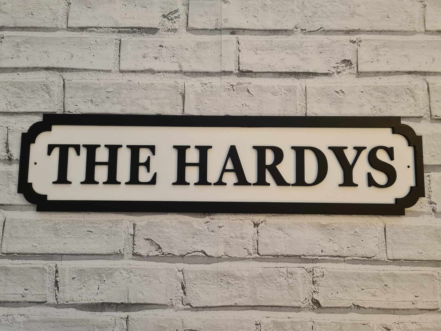 Street sign 3D look, The Surname&#39;s, personalised wall mount MDF