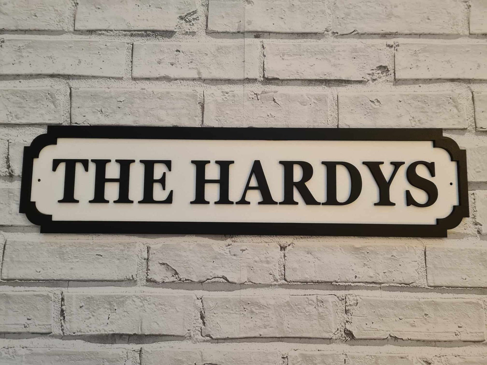 Street sign 3D look, The Surname&#39;s, personalised wall mount MDF