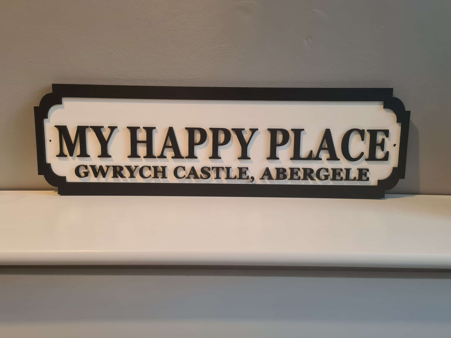 My happy place | Street sign 3D look | personalised wall mount | MDF | wall decor | gift | present | home decor | laser cut | 3 sizes