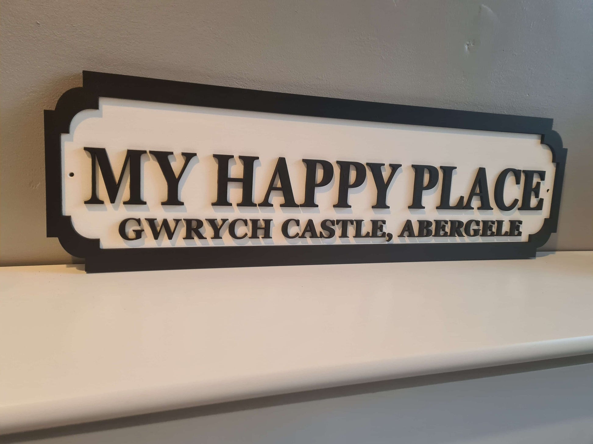 My happy place | Street sign 3D look | personalised wall mount | MDF | wall decor | gift | present | home decor | laser cut | 3 sizes