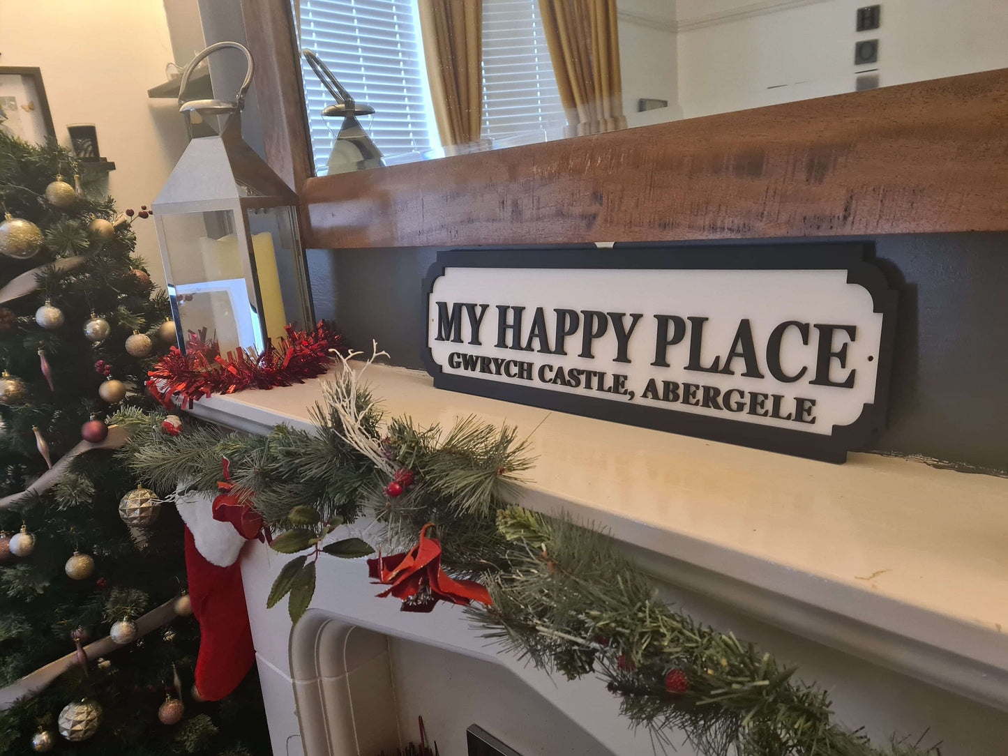 My happy place | Street sign 3D look | personalised wall mount | MDF | wall decor | gift | present | home decor | laser cut | 3 sizes