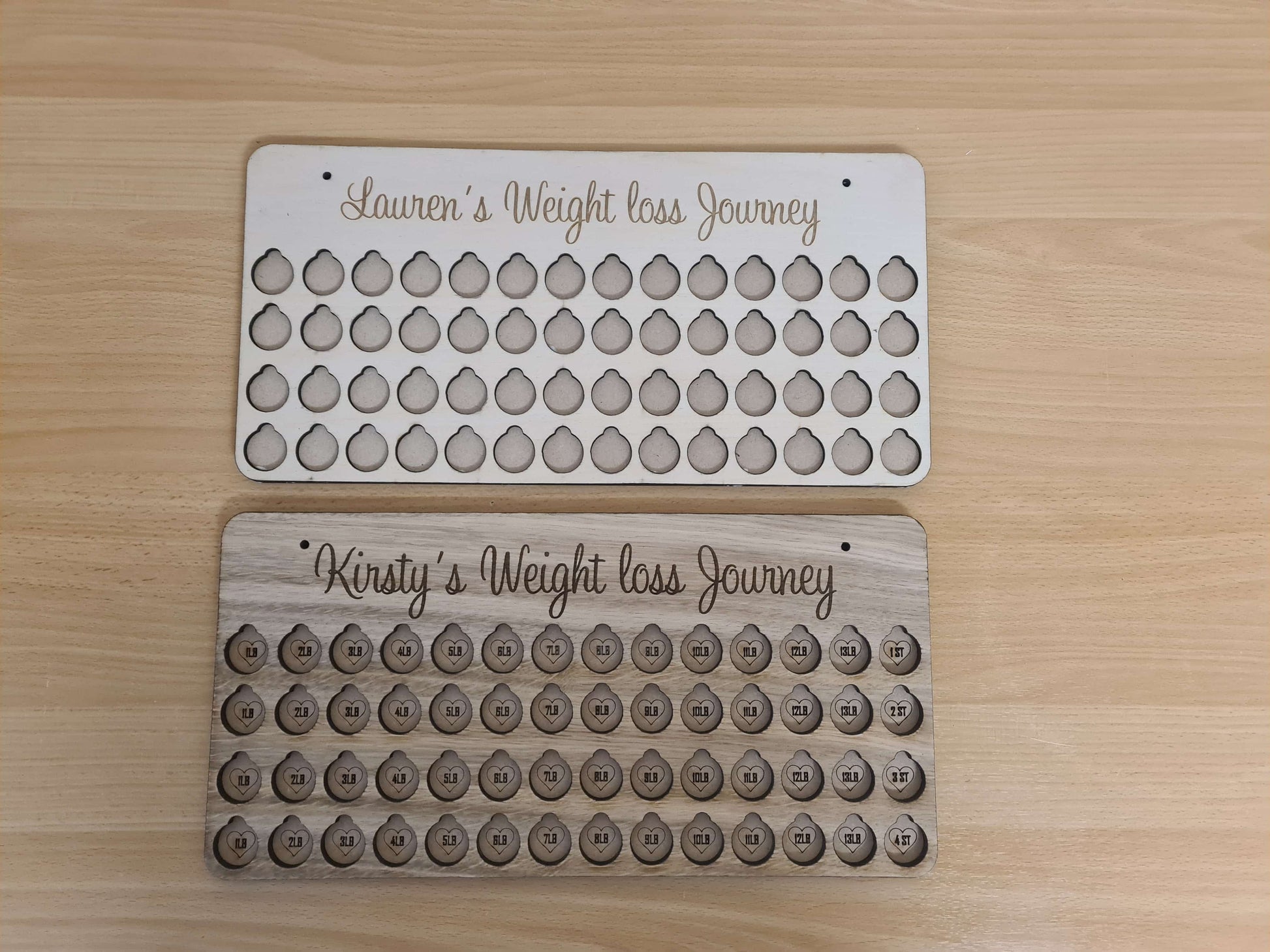 4 stone Weight loss chart | Pounds for Lbs | personalised gift | oak veneer | Birch Plywood | wall mount | slimming | diet | gift